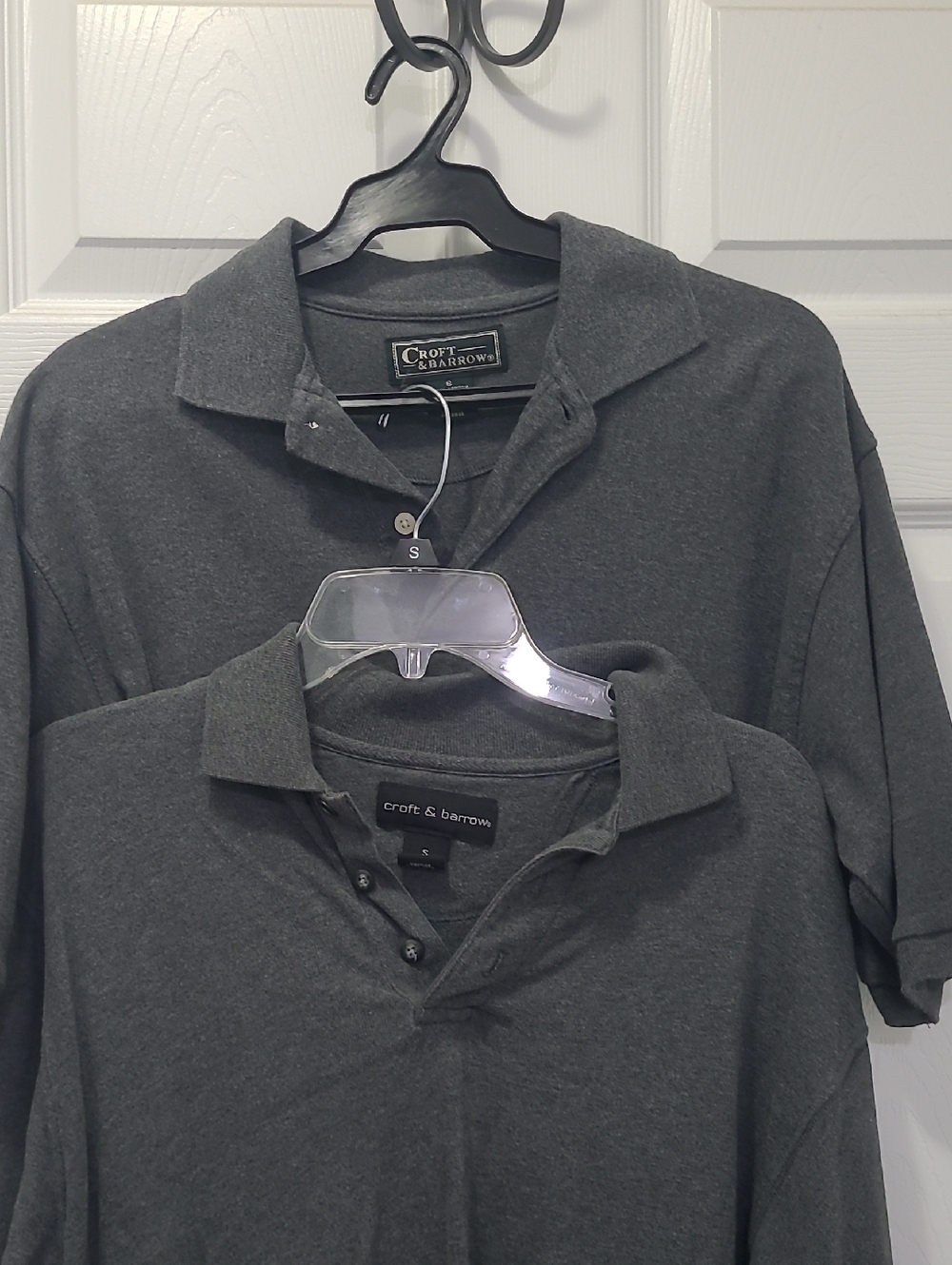 croft & barrow Men's Dark Charcoal Polo Shirt Duo
